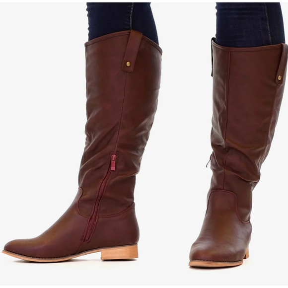 Journee Collection Women's Taven Wide Calf Western Boots Size 8 Blue NWT - Picture 3 of 5